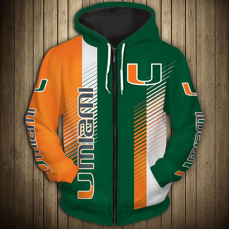 Miami Hurricanes Striped Hoodie - The U Is Back